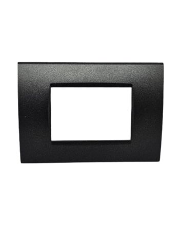 Placca 3 Posti Nera Compatibile Living Light - Tot Electric