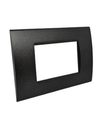 Placca 3 Posti Nera Compatibile Living Light - Tot Electric