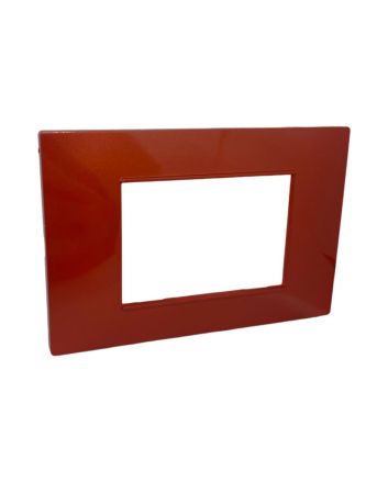 Placca 3 Posti Rosso Corallo Compatibile Vimar Plana - Tot Electric