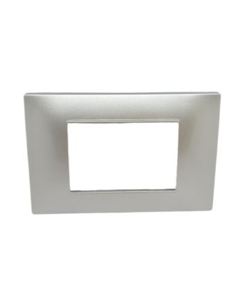 Placca 3 Posti Silver M-6003-9 Compatibile Vimar Plana - Tot Electric