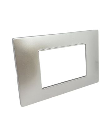 Placca 3 Posti Silver M-6003-9 Compatibile Vimar Plana - Tot Electric
