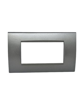 Placca 4 Posti Grigio Scuro Compatibile Living Light - Tot Electric