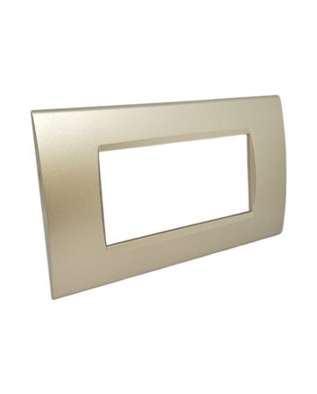 Placca 4 Posti Color Oro Compatibile Living Light - Tot Electric