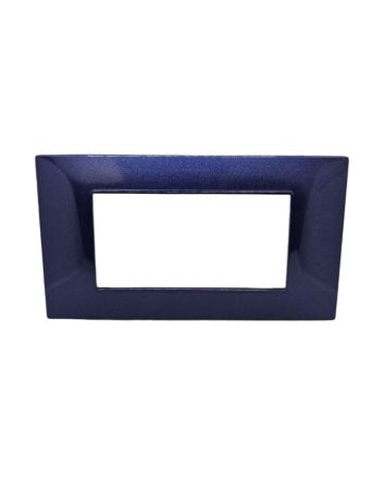 Placca 4 Posti Blu Navy Compatibile Vimar Plana - Tot Electric
