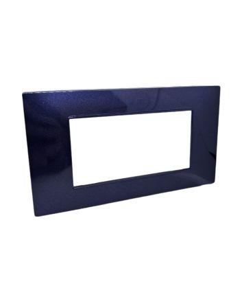 Placca 4 Posti Blu Navy Compatibile Vimar Plana - Tot Electric