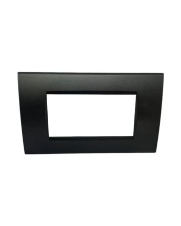 Placca 4 Posti Nera Compatibile Living Light - Tot Electric