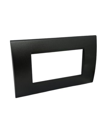 Placca 4 Posti Nera Compatibile Living Light - Tot Electric