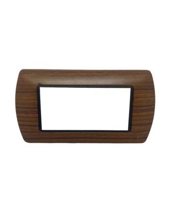 Placca Metallo 4 Posti Ciliegio Compatibile Living International