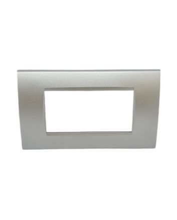 Placca 4 Posti Silver Compatibile Living Light - Tot Electric