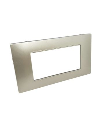 Placca 4 Posti Grigio Chiaro Compatibile Vimar Plana - Tot Electric