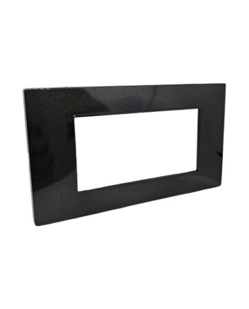 Placca 4 Posti Nera M-6004-2 Compatibile Vimar Plana - Tot Electric