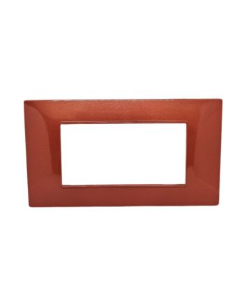 Placca 4 Posti Rosso Corallo Compatibile Vimar Plana - Tot Electric