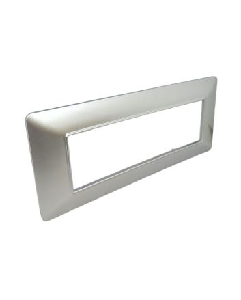 Placca 6 Posti Argento Cromato Compatibile Matix - Tot Electric