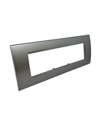 Placca 7 Posti Grigio Scuro Compatibile Living Light - Tot Electric