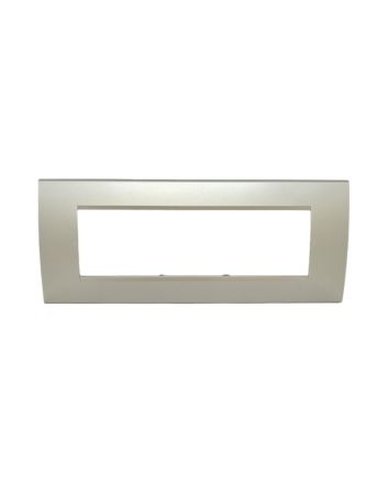 Placca 7 Posti Grigio Chiaro Compatibile Living Light - Tot Electric