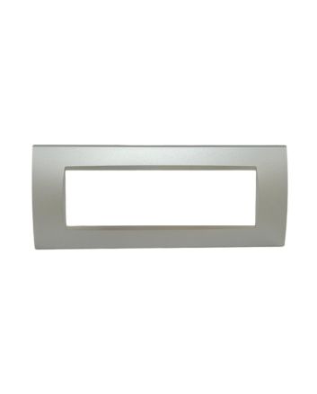 Placca 7 Posti Silver Compatibile Living Light - Tot Electric