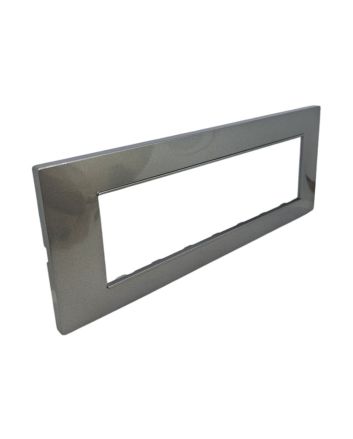 Placca 7 Posti Grigio Scuro Compatibile Vimar Plana - Tot Electric