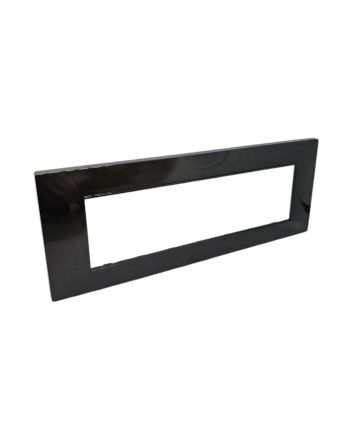 Placca 7 Posti Nera M-6007-2 Compatibile Vimar Plana - Tot Electric