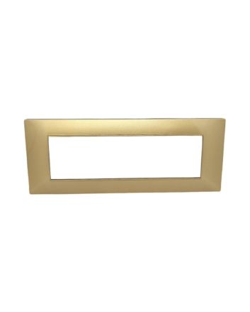 Placca 7 Posti Oro M-6007-12 Compatibile Vimar Plana - Tot Electric