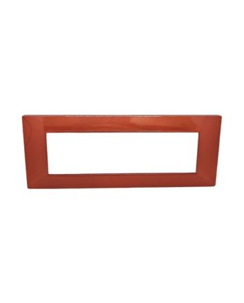 Placca 7 Posti Rosso Corallo Compatibile Vimar Plana - Tot Electric