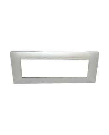 Placca 7 Posti Silver M-6007-9 Compatibile Vimar Plana - Tot Electric