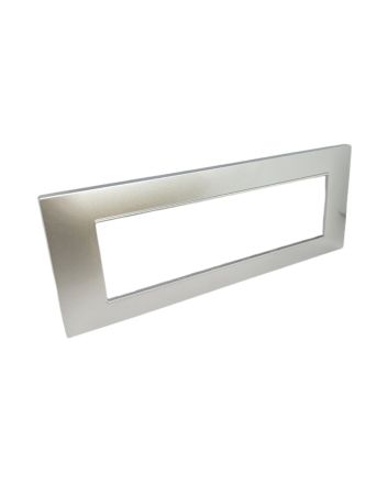 Placca 7 Posti Silver M-6007-9 Compatibile Vimar Plana - Tot Electric