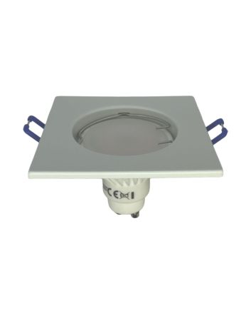 2x Portafaretto GU10/MR16 Quadrato Fisso 8.2x8.2cm - Bianco