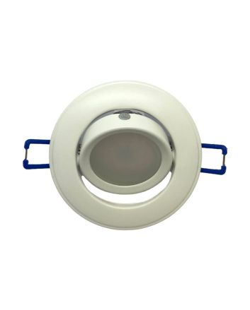 2x Portafaretto GU10/MR16 Rotondo Orientabile Ø85mm Esterno - Bianco