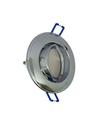 2x Portafaretto GU10/MR16 Rotondo Orientabile Ø85mm - Cromo Lucido