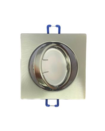 2x Portafaretto GU10/MR16 Quadrato Orientabile 8.2x8.2cm - Nickel