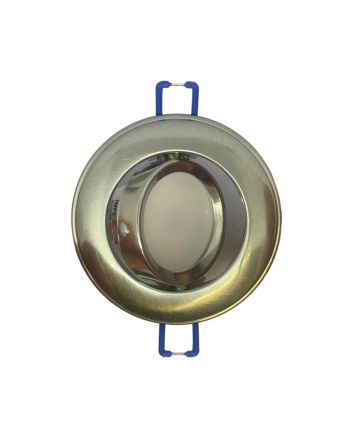 2x Portafaretto GU10/MR16 Rotondo Orientabile Ø85mm - Nickel Satinato