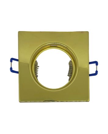 2x Portafaretto GU10/MR16 Quadrato Fisso 8.2x8.2cm - Oro Lucido