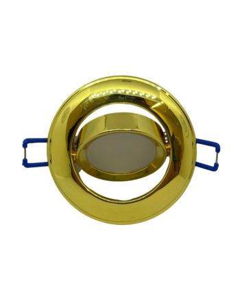 2x Portafaretto GU10/MR16 Rotondo Orientabile Ø85mm - Oro Lucido