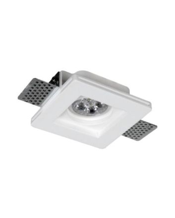 Portafaretto In Gesso Incasso Quadrato GU10 10 x 10 x 3,5 cm