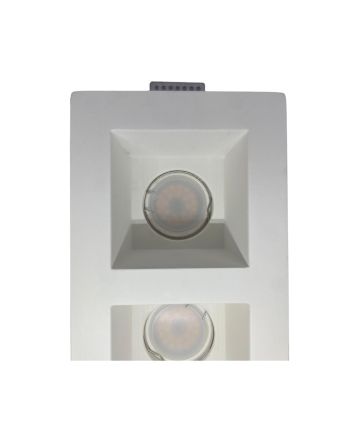 Portafaretto Incasso Rettangolare Doppia Luce GU10 21.5x12x6 cm