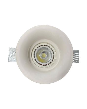 Portafaretto In Gesso Tondo G53 Ø 22 cm Da Incasso