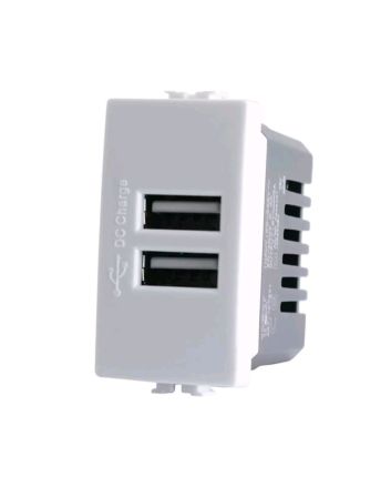 Presa Doppia USB 2A 5V Compatibile Matix Bianca M521-B - TOT Electric