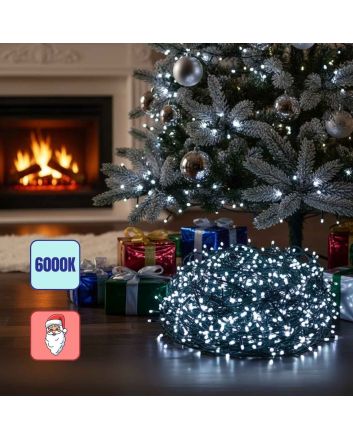 Serie 2000 LED Bianco Freddo 100m 8 Giochi IP44 5m Cavo - Nataluna