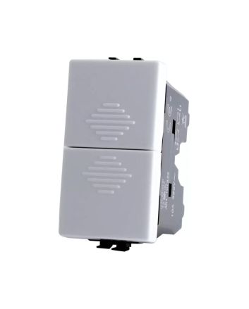 Pulsante Doppio 10A 250V Compatibile Matix Bianco M522-B TOT Electric