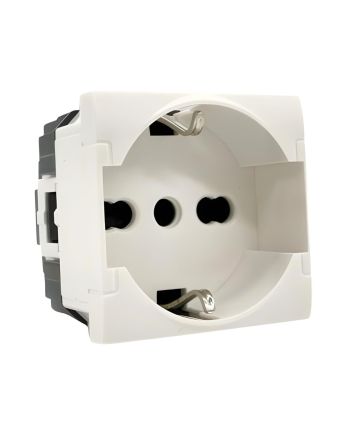 Presa Schuko 16A 250V Bianca TOT-614-B Compatibile Vimar Plana