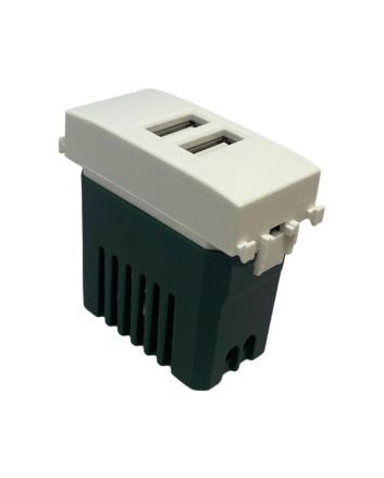 Presa USB Doppia 5V TOT-621-B Compatibile Vimar Plana - Tot Electric