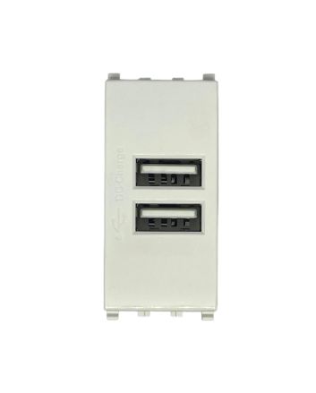 Presa USB Doppia 5V TOT-621-B Compatibile Vimar Plana - Tot Electric
