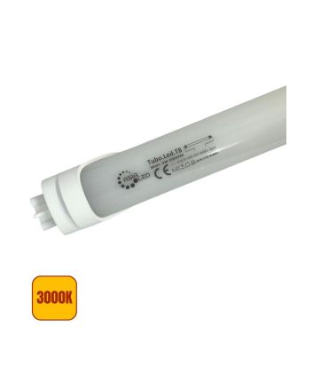 Tubo LED T8 9W 60cm Alimentazione Bilaterale Cover Opaca - 3000K