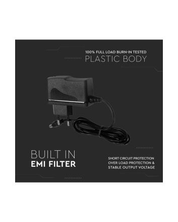 Alimentatore 18W 12V 1.5A Plug&amp;Play Jack 2.1 IP44 Cavo 1.2m - V-Tac