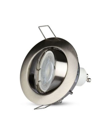 Portafaretto LED Orientabile Incasso Ø82mm Nichel Satinato GU10/MR16