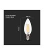 Lampadina LED E14 4W Luce Fredda 6500K 400lm Candela Filamento - V-TAC