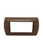 Placca Metallo 4 Posti Ciliegio Compatibile Living International