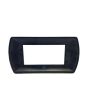 Placca Metallo 4 Posti Ciliegio Compatibile Living International