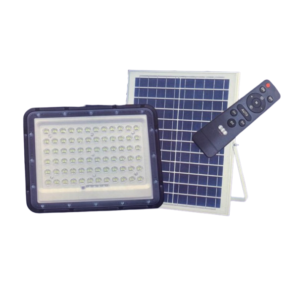 Faro LED 100W con Pannello Solare e Telecomando 6000K