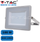 VT-100-472-Luce Calda 3000k-FARO PROIETTORE LED SMD CON CHIP SAMSUNG 100W CORPO GRIGIO IP65